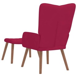 Chaise de relaxation avec repose-pied Rouge bordeaux Velours 619456619456