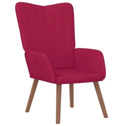 Chaise de relaxation avec repose-pied Rouge bordeaux Velours 619456619456