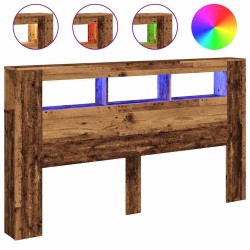 Tête de lit à LED vieux bois 180x18,5x103,5cm bois d'ingénierie 619457619457