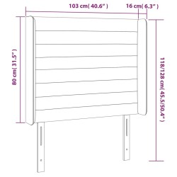 Tête de lit à LED Marron foncé 103x16x118/128 cm Tissu 619462619462