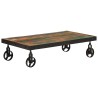 Table basse roulettes bois de récupération massif 100x55x26 cm 619464619464