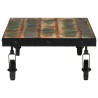 Table basse roulettes bois de récupération massif 100x55x26 cm 619464619464