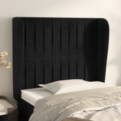 Tête de lit avec oreilles Noir 103x23x118/128 cm Velours 619468619468