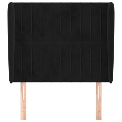 Tête de lit avec oreilles Noir 103x23x118/128 cm Velours 619468619468