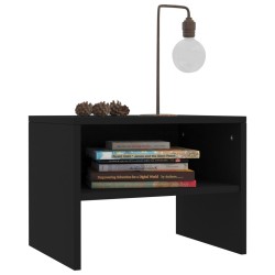 Tables de chevet 2 pcs Noir 40x30x30 cm Bois d'ingénierie 619469619469