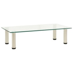 322763 TV Stand Transparent 60x35x17 cm Tempered Glass 619471619471