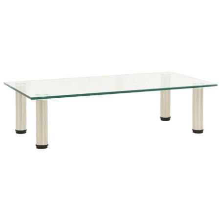 322763 TV Stand Transparent 60x35x17 cm Tempered Glass 619471619471