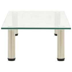 322763 TV Stand Transparent 60x35x17 cm Tempered Glass 619471619471