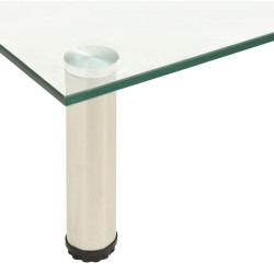 322763 TV Stand Transparent 60x35x17 cm Tempered Glass 619471619471