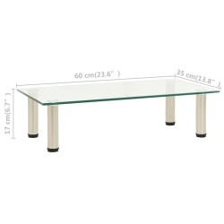 322763 TV Stand Transparent 60x35x17 cm Tempered Glass 619471619471