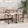 Tables basses avec dessus en verre noir 2 pcs 40x40x40 cm acier 619473619473