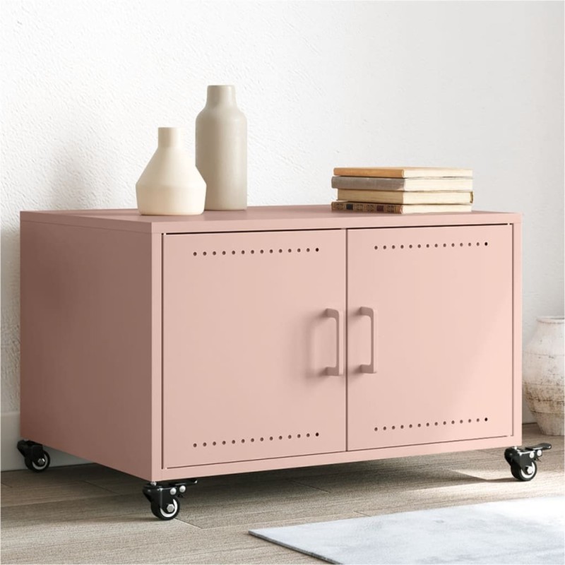Table basse rose 68x50x43,5 cm acier 619474619474