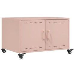 Table basse rose 68x50x43,5 cm acier 619474619474