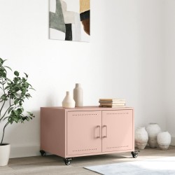 Table basse rose 68x50x43,5 cm acier 619474619474
