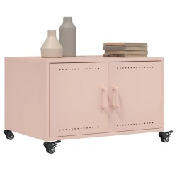 Table basse rose 68x50x43,5 cm acier 619474619474