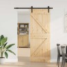 Porte coulissante NARVIK Naturel et noir 80 x 210 cm (152,5 cm) 619475619475