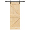 Porte coulissante NARVIK Naturel et noir 80 x 210 cm (152,5 cm) 619475619475