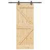 Porte coulissante NARVIK Naturel et noir 80 x 210 cm (152,5 cm) 619476619476