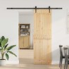 Porte coulissante NARVIK Naturel et noir 70 x 210 cm (213,5 cm) 619479619479