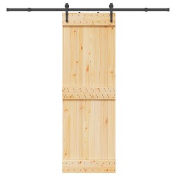 Porte coulissante NARVIK Naturel et noir 70 x 210 cm (213,5 cm) 619479619479