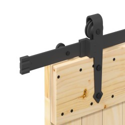 Porte coulissante NARVIK Naturel et noir 70 x 210 cm (213,5 cm) 619479619479