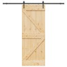 Porte coulissante NARVIK Naturel et noir 80 x 210 cm (213,5 cm) 619480619480