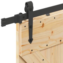 Porte coulissante NARVIK Naturel et noir 80 x 210 cm (213,5 cm) 619480619480