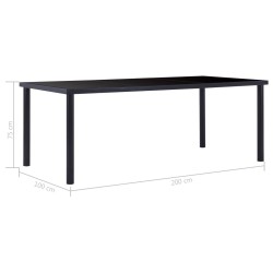 Table à manger Noir 200x100x75 cm Verre trempé 619482619482