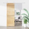 Porte coulissante Naturel et Blanc 70 x 210 cm 619485619485