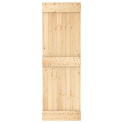Porte coulissante Naturel et Blanc 70 x 210 cm 619485619485