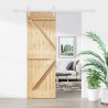 Porte coulissante Naturel et Blanc 70 x 210 cm 619487619487