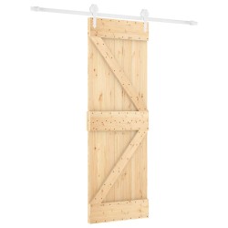 Porte coulissante Naturel et Blanc 70 x 210 cm 619487619487