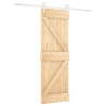 Porte coulissante Naturel et Blanc 70 x 210 cm 619487619487