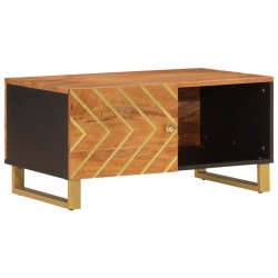Table basse marron et noir 80x50x40 cm bois de massif manguier 619489619489