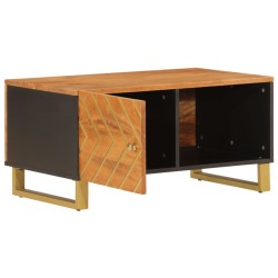 Table basse marron et noir 80x50x40 cm bois de massif manguier 619489619489