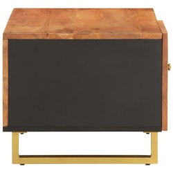 Table basse marron et noir 80x50x40 cm bois de massif manguier 619489619489