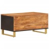 Table basse marron et noir 80x50x40 cm bois de massif manguier 619489619489