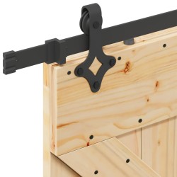 Porte coulissante NARVIK Naturel et noir 90 x 210 cm (213,5 cm) 619492619492