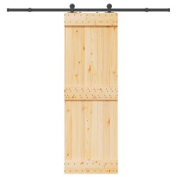 Porte coulissante NARVIK Naturel et noir 70 x 210 cm (213,5 cm) 619493619493