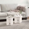 Table basse 2 pcs Blanc Bois de pin massif 619494619494