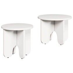 Table basse 2 pcs Blanc Bois de pin massif 619494619494