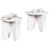 Table basse 2 pcs Blanc Bois de pin massif 619494619494