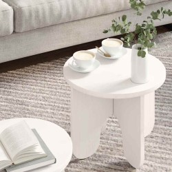 Table basse 2 pcs Blanc Bois de pin massif 619494619494