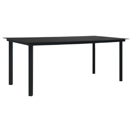 Table à manger de jardin Noir 190x90x74 cm Acier et verre 619495619495