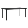 Table à manger de jardin Noir 190x90x74 cm Acier et verre 619495619495