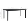 Table à manger de jardin Noir 190x90x74 cm Acier et verre 619495619495