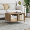 Table basse chêne artisanal 60x50x36,5 cm bois d'ingénierie 619496619496