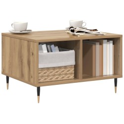 Table basse chêne artisanal 60x50x36,5 cm bois d'ingénierie 619496619496