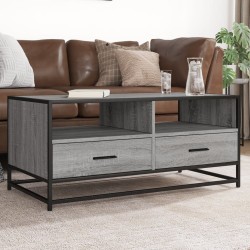 Table basse sonoma gris 100x50x45 cm bois d'ingénierie et métal 619500619500