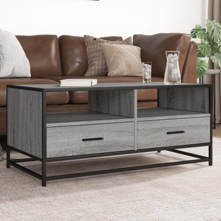 Table basse sonoma gris 100x50x45 cm bois d'ingénierie et métal 619500619500